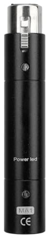 Inline-Mikrofonvorverstärker, Verlustfreie Verstärkung, Dynamischer Aktiver Inline-Mikrofon-Booster-Vorverstärker mit 28 DB Verstärkung, für Dynamische und Passive (BLACK)