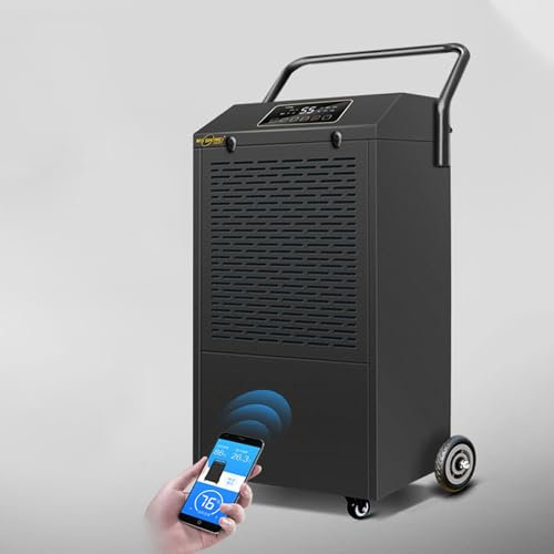 Deumidificatore Commerciale Da 60 Litri/24 Ore, D'Aria Industriale, Essiccatore Per Edifici Con Avvio Automatico, Spegnimento, Sbrinamento, Timer 24 Ore, Black
