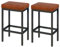 YMYNY Barhocker 2er Set, 66 cm Bar Hocker, Barhocker Karamell Braun Leder, 6 cm Dickes Kissen Barstuhl, Küchenstühle mit Metallgestell, Bar Stühle für Küche, Esszimmer, HBS513J