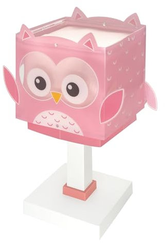 Dalber Kinder Tischlampe Nachttischlampe Little Pink Owl Rosa Eule