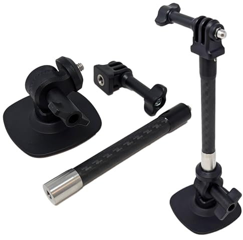 Flexible Adhesive Sticky Camera Mount and Extension Pole Suitable For GoPro Go Pro Insta 360 Action Cam Rubber Bendable Curved Surface Mounting for Cycle and Motorcycle Helmet Mud Guard Petrol Tank