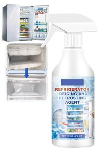 Defrosting Spray For Fridge Freezer,120ml Refrigerator Defrosting Deicer Spray,Refrigerator Cleaner Inside Spray,Frost Remover Defrost Spray For Refrigerator,Fast Defrost Removal (1, 1pcs)