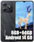 Blackview Wave 8C Android 14 Handy Ohne Vertrag Günstig, Octa Core 6GB+64GB+2TB SD, 6,56 HD+, Akku 4700mAh, 13MP+8MP, 4G LTE Dual SIM Smartphone Simlockfreie, 3.5mm Jack, GPS, mit Hülle, Schwarz