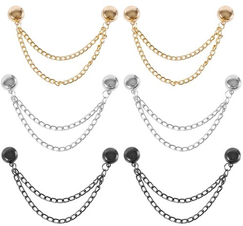 6st Multifunktionale Magnetische Kleidungsklammern, Magnete für Kleidung Magnet mit Kette Magnetische Brosche Ohne Anstecknadeln für Schals Hijabs Hosen Hemdärmel (Konvexes Herz)