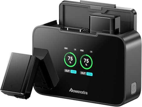 Powerextra 2pcs 1500mAh NP-FW50 Battery with 20W Fast Charger for Sony ZV-E10,A6400,A6000,RX10 IV Digital Display Charging Station Magnetic Snap Cover Compatible with Sony A7, A7 II, A7R, A7R II