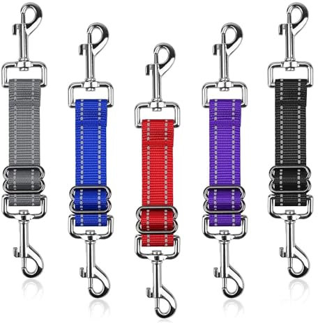 Reflektierende Hundehalsband-Clips mit Doppelhaken, verstellbare Haustier-Leinen-Verbindungen, ideal für die Sicherheit bei Nacht