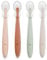 Jané Lot de 4 Cuillères en Silicone pour Bébé et Enfant, Souple, Bout arrondi, Sans BPA, Lavable au lave-vaisselle, Colour Sunset