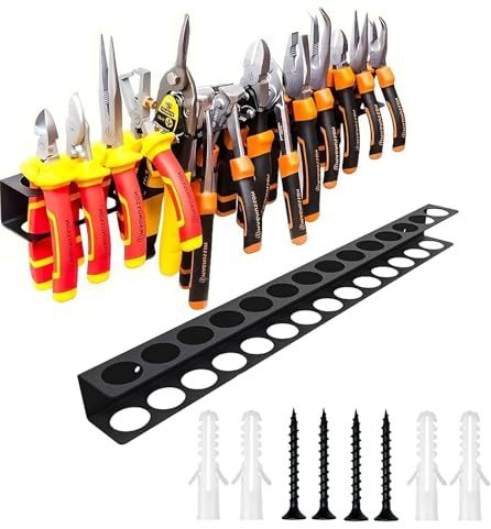 Vauki Werkzeughalter Wand 2er Set - Zangenhalter und Schraubendreher Organizer, Wandhalterung für Hammer und Zangen, mit 6 robusten Nägeln, für Garage Werkstatt Atelier