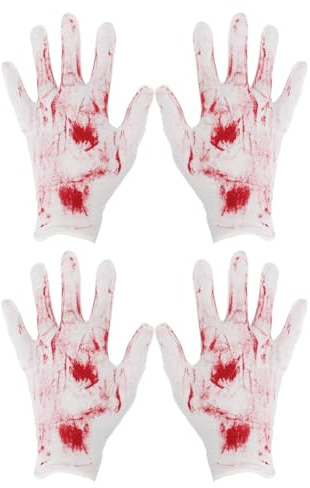 Halloween Blutige Handschuhe, 2 Paare Kunstbluthandschuhe, Kills Gruselige Kostüm, Realistische Blutige Handschuhe Für Halloween-Partys, Spukhäuser Und Cosplay, Gruseliges Handkostüm-Zubehör