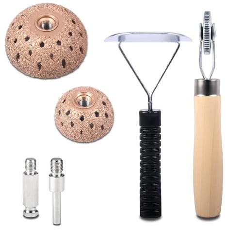 ZHONG AN 4 Stück Reifenreparatur Werkzeuge, 40 mm x 55 mm Wolframstahl-Schleifscheiben, Reparatur-Roller und Schaber für Autoreifenreparatur, Schleifen und Polieren