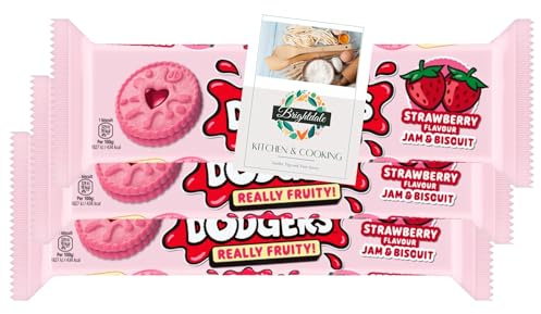 Jam Biscuit Bundle with Jammie Dodger Really Fruity 140g 3 Pack + Brightdale Kitchen Booklet