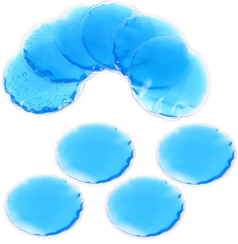 LIFKOME 10 Stück Teiliges Runde PVC Kühl Warmkompressen für Augen gegen Augenringe und Schwellungen Wiederverwendbare Augenpads für Empfindliche Haut Praktische Gel augenbehandlung