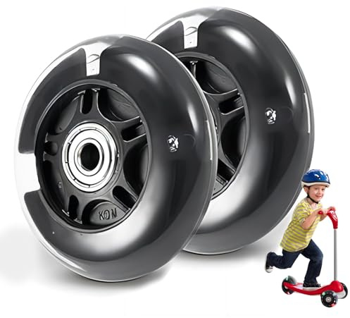 2PCS Scooter-Ersatzräder, 80-mm-LED-Glitzerräder, Maxi-Micro-Hinterrad, globber ersatzteile, Scooter-Zubehör, Glitzer-Scooter für Kinder und Jugendliche