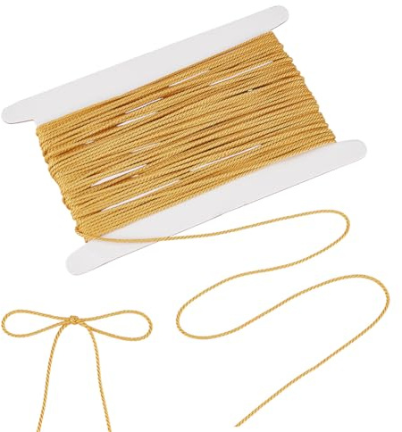 HOBBIESAY Cordoncino intrecciato, 30 m, 3 fili, 2 mm, decorativo, in poliestere lucido, per sacchetti regalo, decorazioni natalizie, fai da te, creazione di gioielli, fermatende