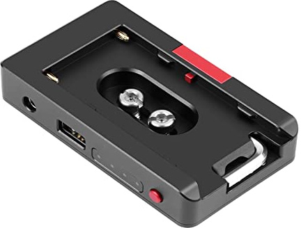 DSLR Camera Clamp Battery Adapter Plate for NP-F Type Battery 12V / 8V Output Port LED Low Display Adapter Plate