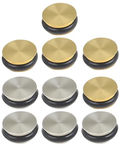 DRAFIDEEP Flötenstopfen 10 Stück Metall Schalllochstopfen in Gold und Silber für Querflöte mit Universellen Reparaturteilen für Anfänger und Blasinstrumentenliebhaber Zufällige Farbe