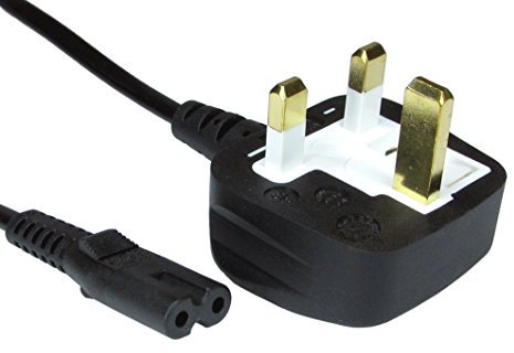 PCSL® Mains Cable/Power UK Lead Plug Cord (3m, C7 Figure 8)