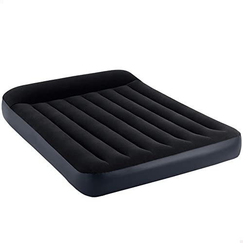 Intex Erwachsene Luftmatratze Classic mit Fiber-tech und Eingebaute Elektrische Pumpe, Blue/Black, One Size, 64148