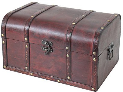 HMF 6406-135 Schatztruhe aus Holz | 35 x 25 x 20 cm | Groß | Portugal