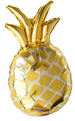 Oblique Unique® Folien Luftballon Ananas Melone Palme Früchte Ballons Sommer Garten Hawaii Motto Beach Party Geburtstag Fasching Karneval - wählbar (Ananas Gold)