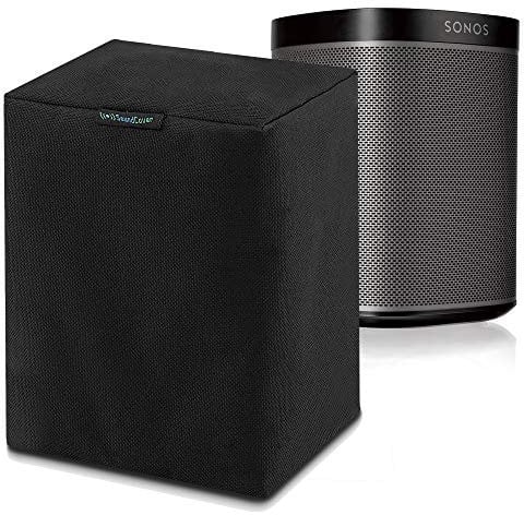 Single (1) Black Heavy Duty 600D Outdoor Sonos Speaker Cover - Dust, Water & UV Protection for Your Sonos Play:1, Sonos One & Sonos One SL Speakers - Fits Wall Mounted Speakers