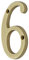 QCAA Numéro de maison traditionnel en laiton forgé lourd, 15,2 cm, laiton poli laqué, 6, fabriqué à Taïwan, 1 pièce