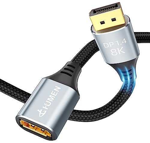 DGHUMEN Cable de Extensión DP1.4 DisplayPort 8K - Macho a Hembra, Compatible Con 8K a 60 Hz, 4K a 144 Hz (1,5 m)