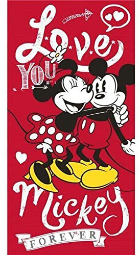 AYMAX Strandtuch – Mickey und Minnie – Love You Forever – 70 cm x 140 cm