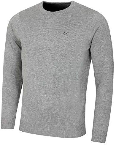 Calvin Klein Mens Crew Neck Sweater - Grey Marl - S