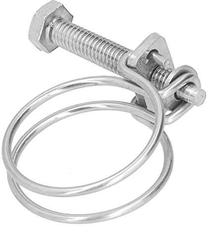 Collier de Serrage à Double Fil 20 Pièces, Colliers de Serrage Réglables en Acier Inoxydable 201, Collier de Serrage Anti-corrosion(16-19mm)