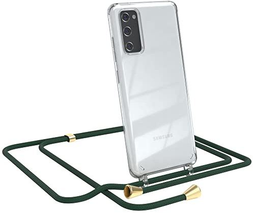 EAZY CASE Handykette kompatibel mit Samsung Galaxy S20 FE / S20 FE 5G Handyhülle mit Umhängeband, Handykordel mit Schutzhülle, Silikonhülle, Hülle mit Band, Stylische Kette für Smartphone, Grün