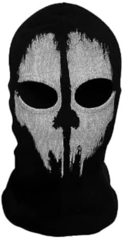 COD Ghost Mask Skull Balaclava MW2 Skeleton Costume Full Head Ski Snood Mask Knitted Windproof Warmers Headwear for Bike Skateboard Motorcycle Snowboard Outdoor Sport,Style2