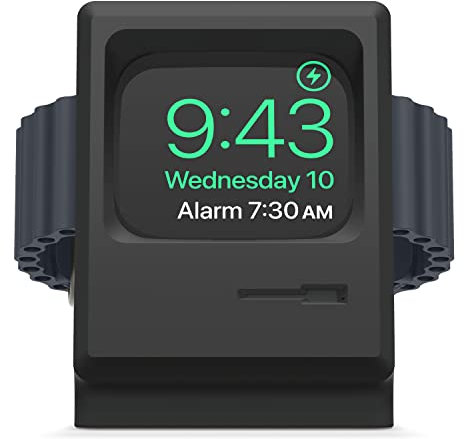 elago Support Chargeur W3 Compatible avec Apple Watch Ultra3, 2,1, Séries 11/10/9/8/7/6/5/4/3/2/1/SE3, 2, 1 [49/46/45/44/42/41/40/38mm]- Conception de Moniteur Classique (Noir)