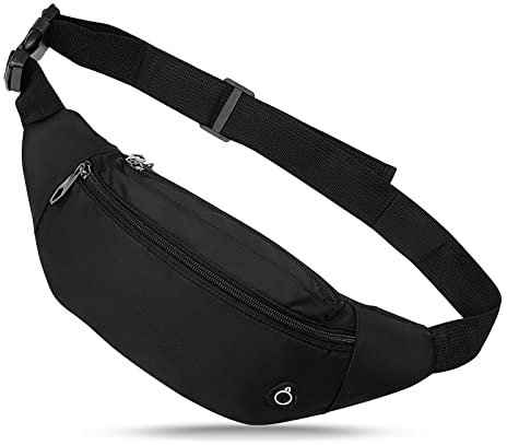 Long Keeper Gürteltasche für Damen und Herren, wasserdichte Bauchtasche mit Hundespaziergängen, Laufen, Wandern, Hüfttasche mit verstellbarem Gürtel für Sport, Reisen, Outdoor, B-schwarz,