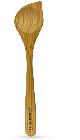 SOHFA spitzer Kochlöffel mit Gravur – personalisierbarer Kirschholz-Kochlöffel 30cm | personalisiertes Geschenk mit Wunschtext | made in EU & 100% FSC zertifiziertes Holz