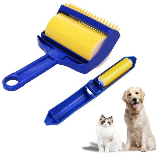 Stick it Roller Set, Waldspring Wiederverwendbare Fusselrollen für Tierhaare,Waschbare Tierhaarentferner,Fusselrolle Tierhaare,Geeignet für Zuhause Und Reisen,für Kleidung, Teppiche, Autositze