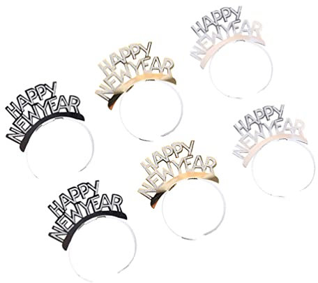 FOMIYES 6st Frohes Neues Stirnband 2022 Neues Jahr Haar Buchstaben-haarspangen Für Frauen 2021 Neujahr Haarreifen Buchstabenstirnbänder Für Frauen Silvester Zubehör Haarnadel Kind Mädchen