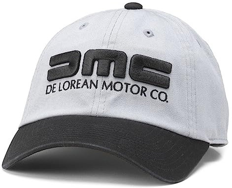 AMERICAN NEEDLE Delorean Motor Company Baseballmütze, verstellbar, Ballpark (Hellgrau/Schwarz), Einheitsgröße