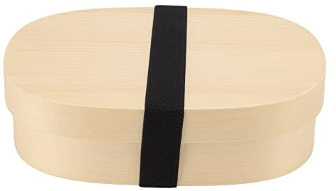 Topyond Boîte à Bento en Bois De Style Japonais - Boîte à Lunch Portable Et Spacieuse avec Séparateur Et Sangle Amovibles