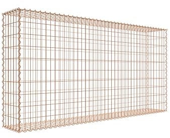 Gabion rouillé 200 cm x 100 cm x 30 cm (L x H x P), maille 5 cm x 10 cm, spirale
