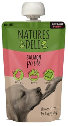 Natures Deli Salmon Paste Dog Treat for Feeding Mat, Dog Food Topper, Hypoallergenic Wet Reward Treat for Dogs - 100g