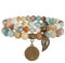Farfume Chakra Armband Echte Steine, Echte Steine-Edelsteine Armband fur Damen (Amazonit-Perlen und Baum des Lebens)
