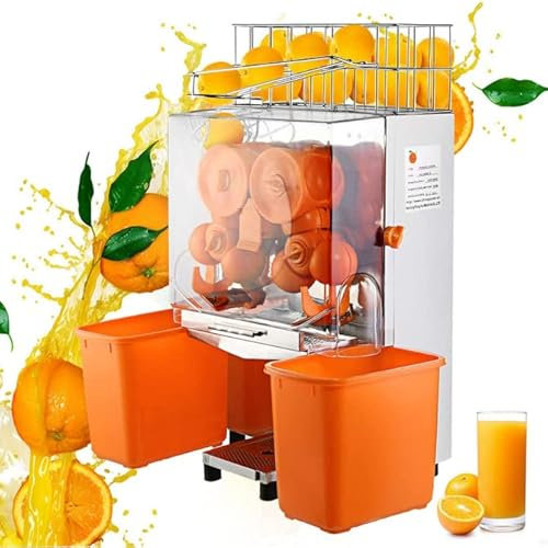 Electric Citrus Juicer Squeezer, 120W Commercial Fresh Orange Juice Making Machine, WithAutomatic Feeding and Peeling, Stainless Steel Juicers, for Orange, Lemon