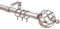 WL.Rocaille Curtain Pole Single Spiral Metal Extendable Adjustable 16/19mm Diamete Curtain Rod Set Decorative Window Includes Pair Of Finials Rings Brackets (Nickel, 70-120cm, 28-48inch)