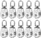 sourcing map 10pcs M15 Single Pulley Block, 304 Stainless Steel Hanging Wire Towing Wheel, Lifting Crane Swivel Hook, Rope Cable Pulley Roller