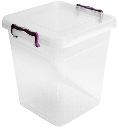Set Of Two Plastic Storage Box Boxes Lid Handles Food Container Home Kitchen Office Box UK (10L Deep)