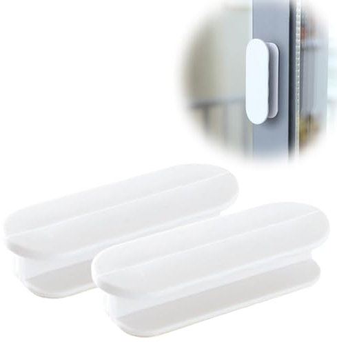 Poignées de porte autocollantes 2 pcs, poignées de placard Poignées de porte de balcon Plastique Poignées de meubles autocollantes pour fenêtres Portes en verre Tiroirs Blancs