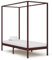 OHOOWOO Himmelbett-Gestell Dunkelbraun Massivholz Kiefer 100 x 200 cm,