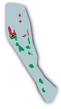 Aufkleber: 200 mm, 1 Stück - Silhouette Flagge/Flap-Map - Vanuatu - VU - für Auto, Laptop und mehr