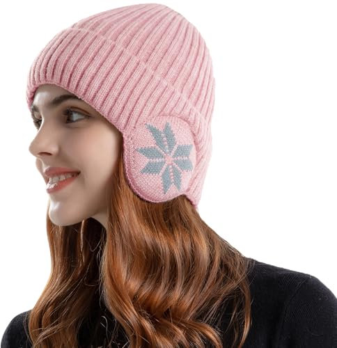 YAMEE Strickmützen für Herren mit Ohrenklappen Warm Elastisch,Beanie Herren Plüsch Verdickt Kälteschutz,Wintermütze Damen Strickmütze Winddicht,Mütze für Männer Frauen im Freien Sport Laufen Golfen